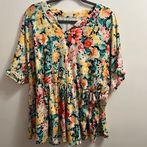 Floral Multicolor Women's Top